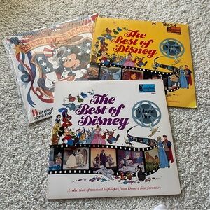 Lot Of 3 Vintage Best of Disney & Yankee Doodle Mickey Record Albums.